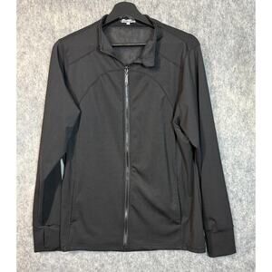 Vital Life Womens Sheer Back Activewear Jacket Black - Size 1XL